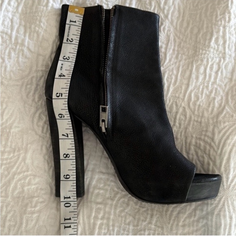 All Saints Black Peep-Toe Heeled Boots EU 39 - Picture 6 of 8
